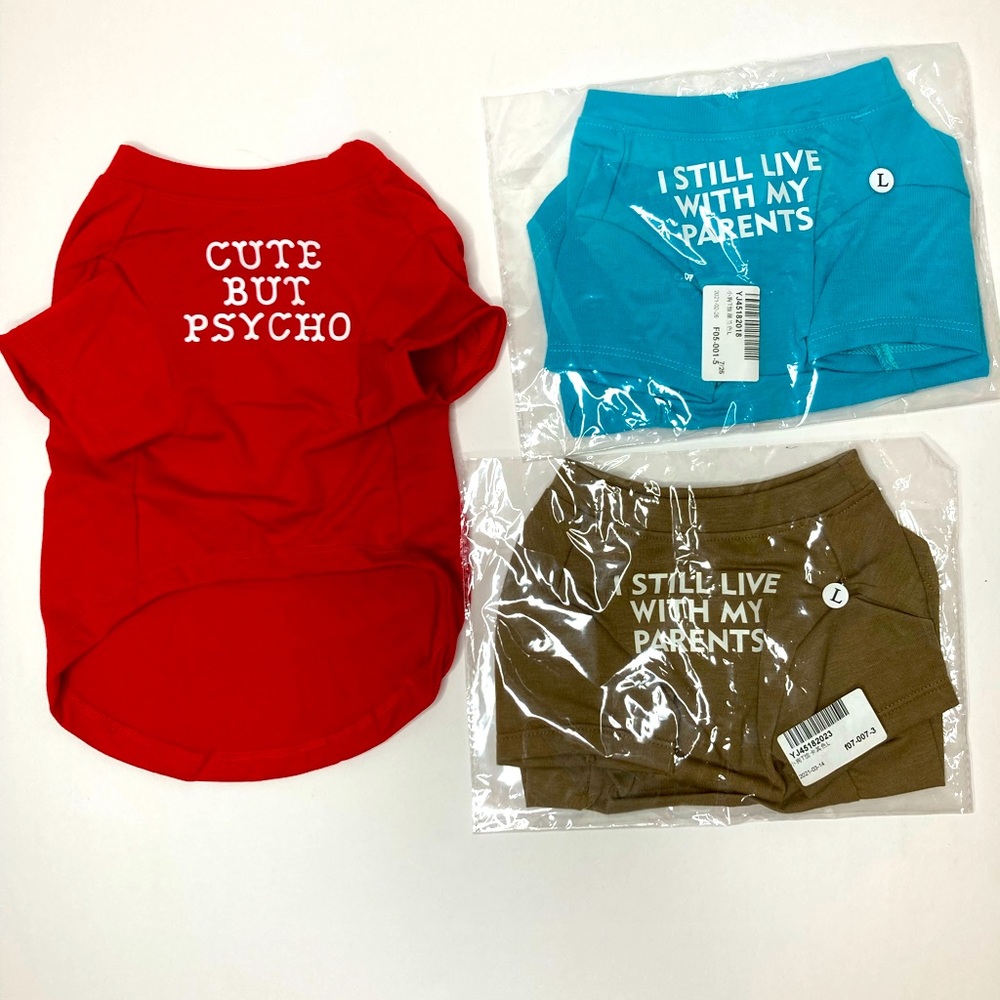 Puppy/Dog shirts 3 pieces with funny graphics. Small